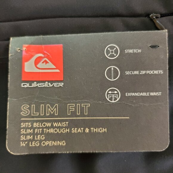 NWT QUICKSILVER SZ 38x32 Men's Stretch Tech Woven Slim Fit Pants in Black - Picture 5 of 12